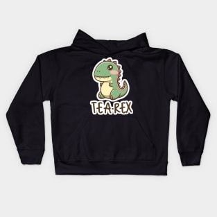 Tea rex having tea Kids Hoodie